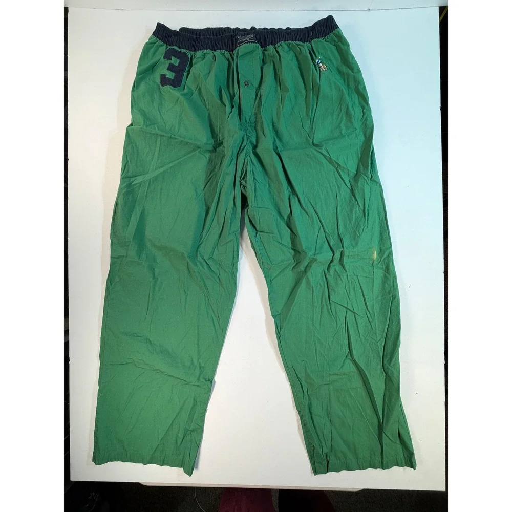 Polo Ralph Lauren Mens Green Sleep Pants Big Pony 3 Pajama Bottoms XL 40-42